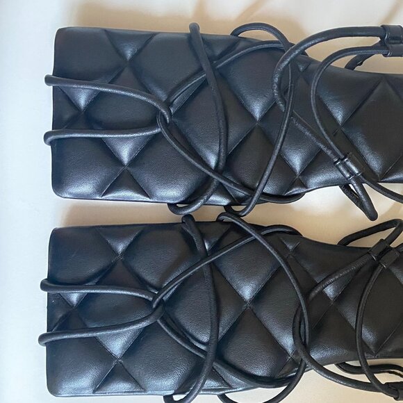 KHAITE Quilted Leather Sandals – Black – Size 40 (Made in Italy) - Picture 4 of 4